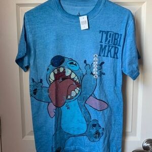 Disney‎ Parks Blue Lilo & Stitch Trouble Maker Unisex Tee Shirt Small NWT
